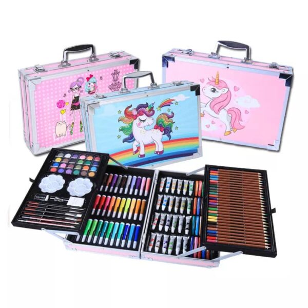 Kids Art Set - 145 Pieces Aluminum Box