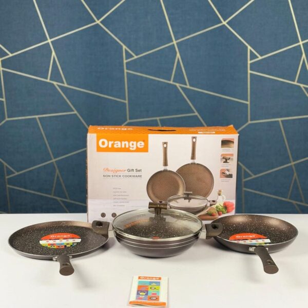 Orange 4 in 1 Non-Stick Cooking Set - Image 2