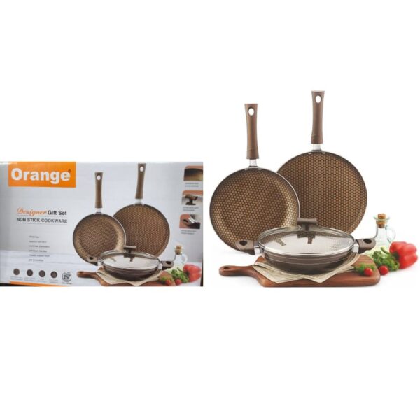 Orange 4 in 1 Non-Stick Cooking Set - Image 3