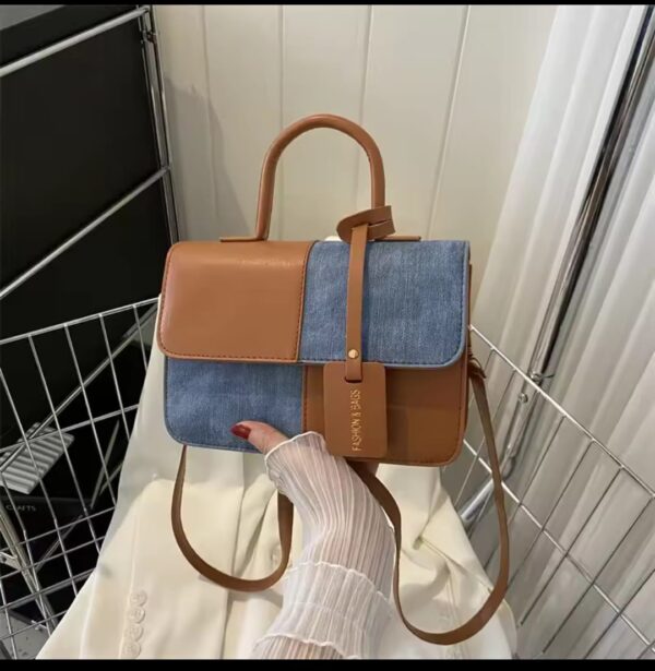 Fashionable Retro Denim Shoulder Handbag - Image 2