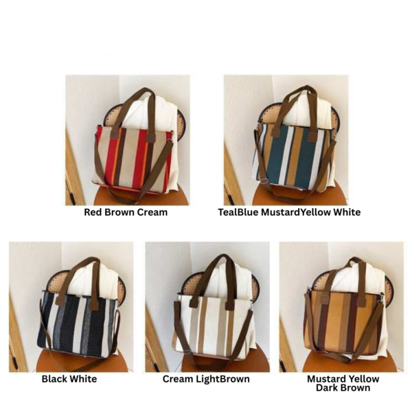 New Striped Tote Bag