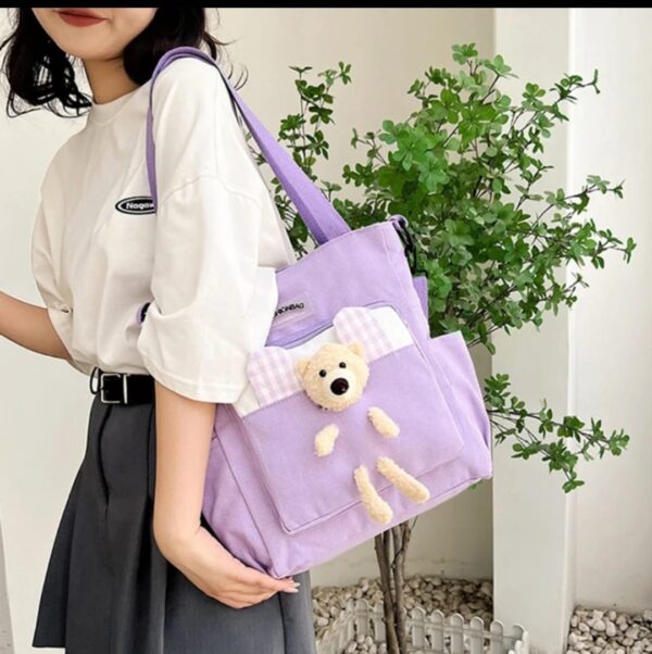 Stylish carton canvas shoulder bag