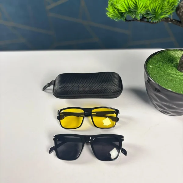 ৪৯০ টাকায় দুইটি চশমার কম্বো প্যাকেজ sunglass & night vision combo - Image 2