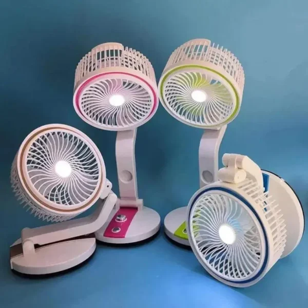 Rechargeable Multifunction Folding Fan With LED Light - LR Fan - Image 3